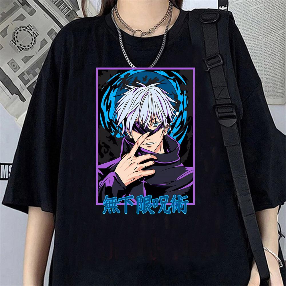 Jujutsu Kaisen shirt female korean clothes anime Grunge Gothic graphic Psychedelic Trendy korean clothes Breathable Graphic