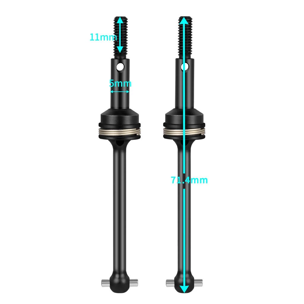YEAHRUN 2PCS Steel CVD Drive Shaft Front Rear Universal for Tamiya TT02 TT01 TC01 1/10 RC Model Drift Car Upgrade Parts
