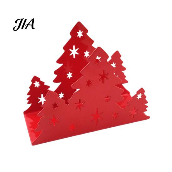 Holiday Dining Table Centerpiece Christmas Tree Napkin Holder, Stainless Steel Vertical Paper Towel Stand, Kitchen Accessories Decorative Dispenser