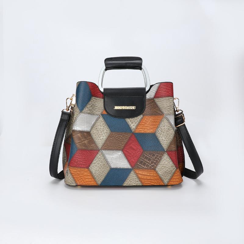 Stilvolle und schlichte Messenger Bag Flow vielseitige High-End gestreifte Karomuster Mehrfachfach Umhängetasche