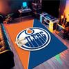 Tappeto Area con Emblema Edmonton Oilers Adatto per Interni ed Esterni, Tappeti per Cucine, Case, Uffici, Soggiorni, Arredamento Casa, Regalo di Natale