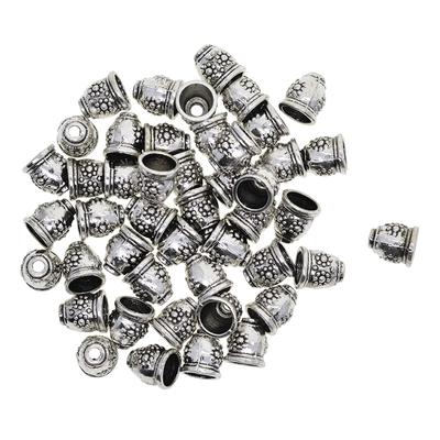 50 Pieces Daisy Patterned Beads Cap Tassel End Jewelry Making Findings