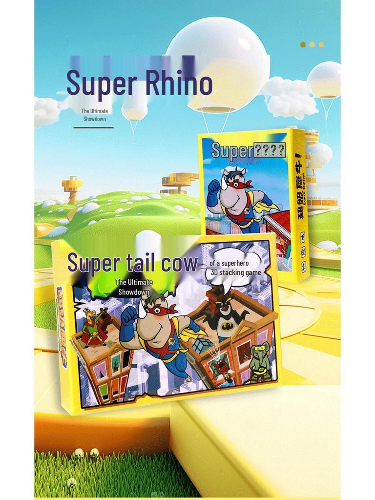 Super Rhino 3D Stacking Game for Kids and Families: Educational, Parent-Child Board Game for 2-4 Players