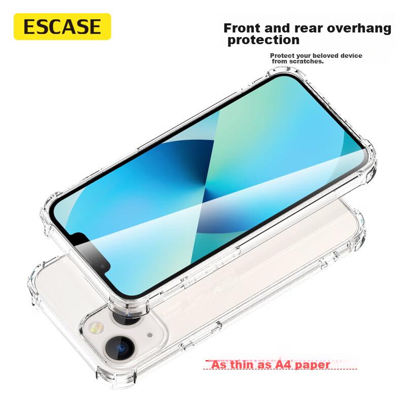 ESCASE IPhone 14 Case, Full Coverage Transparent Protective Cover for IPhone 14, Airbag Shockproof Silicone Soft Case, Simple Design for Men And Wome
