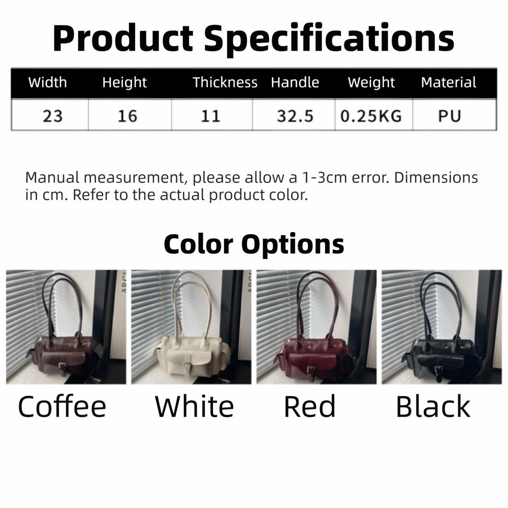 New PU Shoulder Bag Large Capacity Retro Style Women Bag Portable Underarm Bag Women Fashion