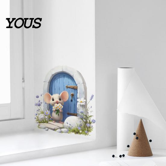 Versatile Wall Surface Stickers 3D Mouse Sticker, Realistic Easy Peel And Stick Decal, Waterproof Decorative Cabinet Door PVC Art for