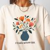 Boho Floral Christian T-Shirt, It Is Well With My Soul, Comfort Colors Tee