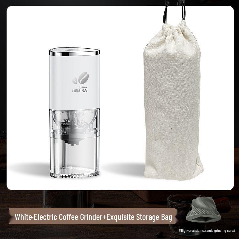 Electric Coffee Bean Grinder - Portable Hand-Crank Coffee Maker, Small Automatic & Household Use