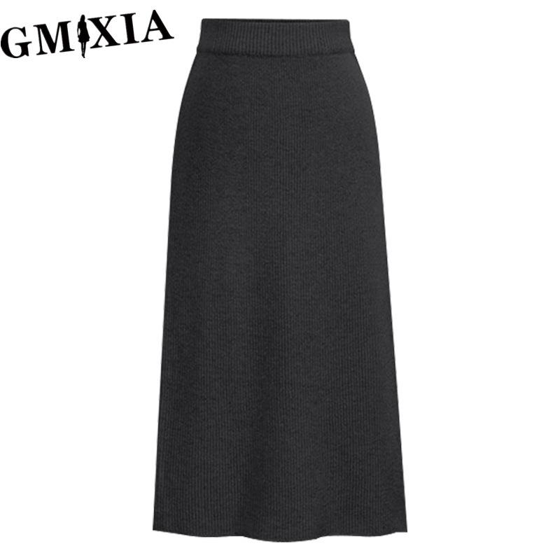 GMXIA Damska Moda Casual Jednolity Kolor Nadruk Wiosna Jesień Spódnica