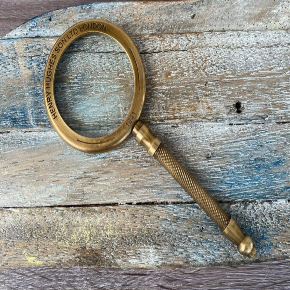 

Увеличительное стекло из латуни - 13,97 см, ручная лупа с античной отделкой - для чтения страниц в винтажном стиле как