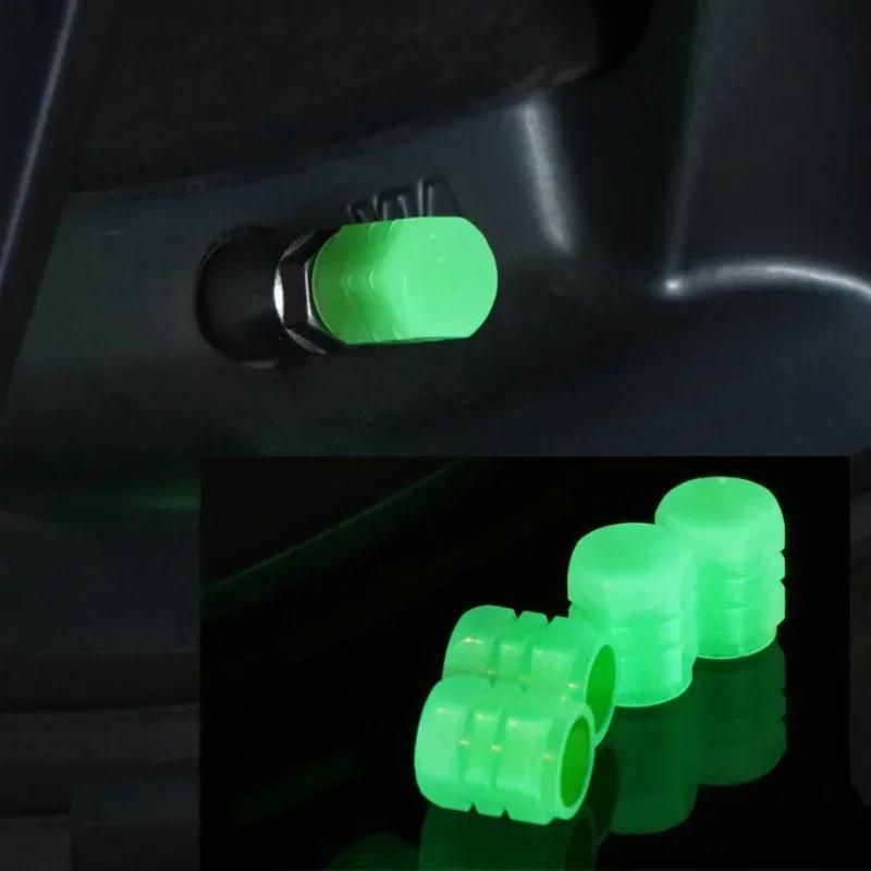 1/4/8/20PCS Luminous Car Tire Valve Cap Fluorescent Night Covered Motorcycle Truck Universal Tube Tyre Bicycle Valve Cap