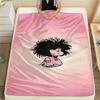 1PC Mafalda Print Flannel Blanket, High Quality All Seasons, Home Decor, Warmth and Comfort, Perfect for Christmas Gifts