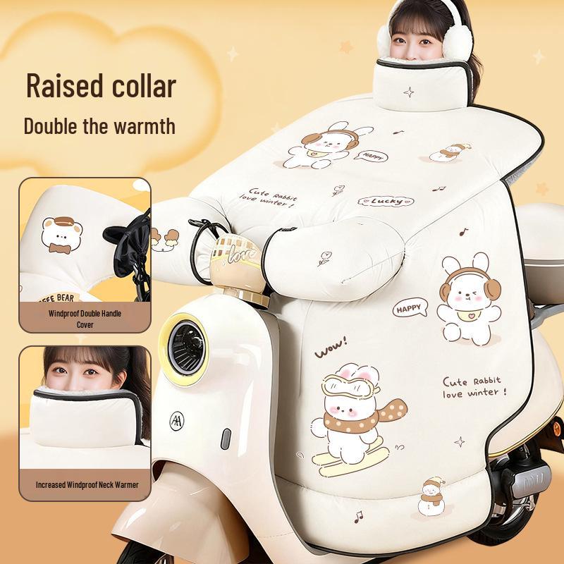 Universal All-Season Windproof Electric Vehicle Windshield with Thick Winter Fleece