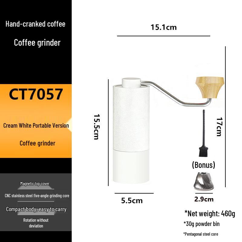 Stainless Steel Hand-Crank Coffee Grinder - Portable and In Stock