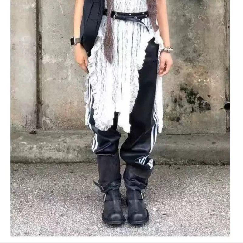 Mid-Tube Boots Fashion New Round Toe Sleeve Metal Buckle Pleated Anti-Slip Wear-Resistant Single Boots