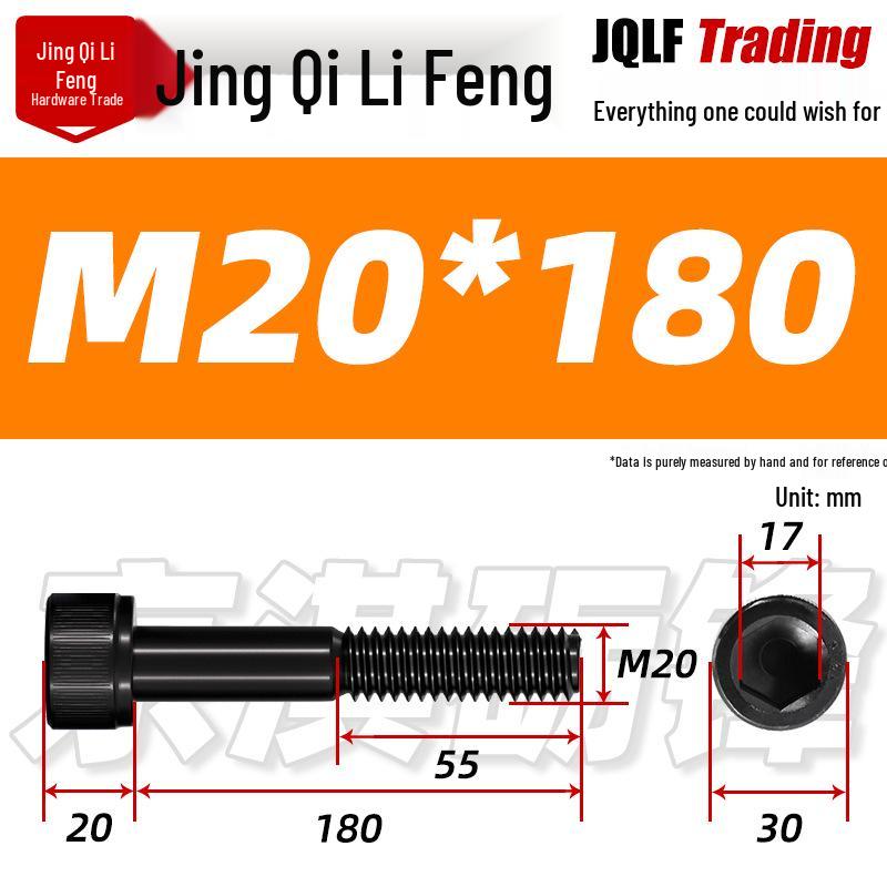M20-M27 High Strength Blackened Hex Socket Head Cap Screw with Knurled Cylindrical Half Thread
