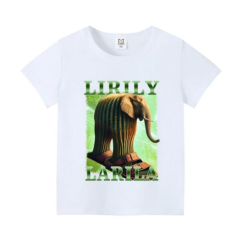 Italian Brainrot Animals Kids T-shirt Cappuccino Assassino Short Sleeve Tops for Kids Funny Meme Cute Tee Summer Clothing