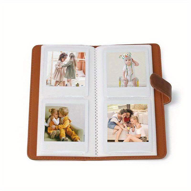 1 Stück Retro Fotoalbum 80 Fächer 3,5 Zoll Fotoalbum Mini-Album Buch Filmaufbewahrung Bildertasche
