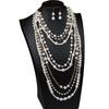Elegant Multilayer Pearls Necklace and Earrings Set for Women Featuring Handmade Beading and Fashionable Designs