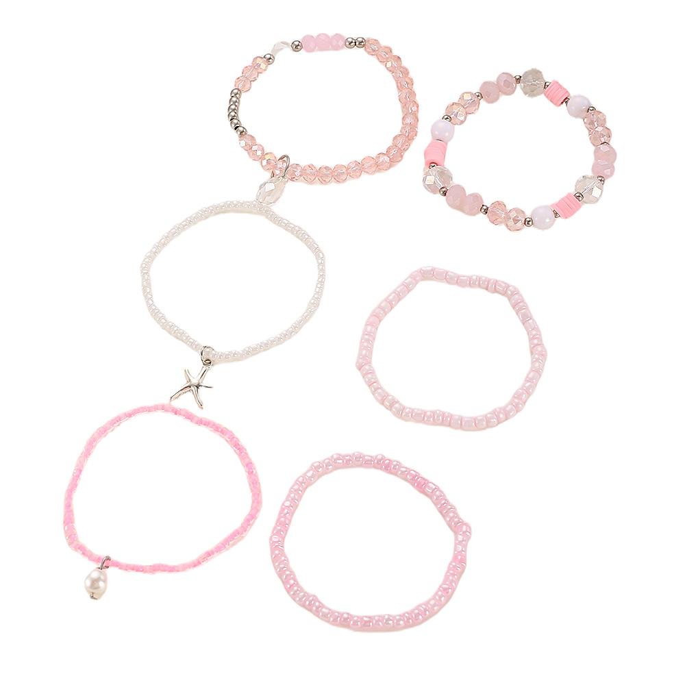 Literary Retro Bohemian Starfish Pendant Multi-Layer Beaded Bracelet For Women Temperament Ethnic Style Jewelry