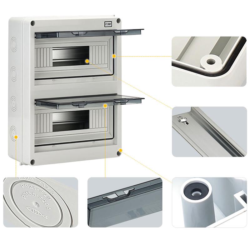 Gränsöverskridande HT Ytmonterad Vattentät Distributionsbox med Jordfelsbrytare för Utomhusbruk