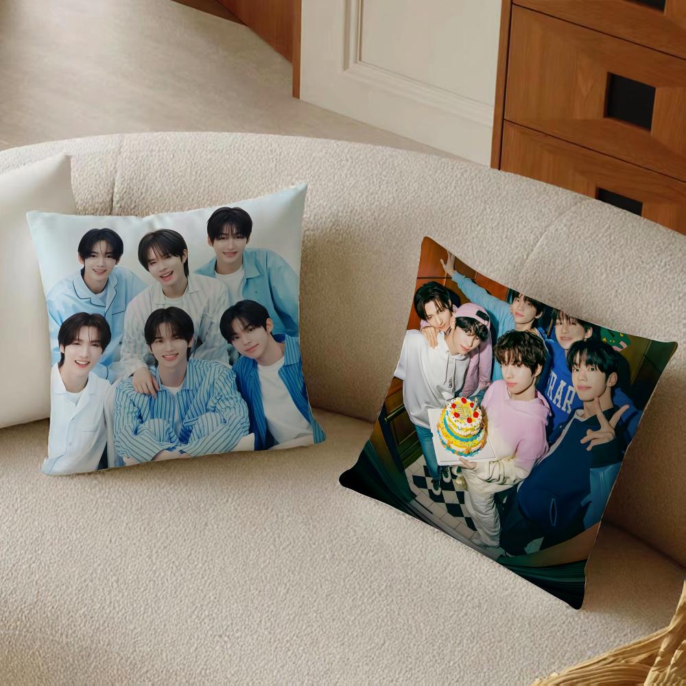 Simple Casual Kpop Idol Fans Gift of TTWS Cushion Cover Daily Washable Linen Pillowcase Soft  for Sofa Bed Home Room Decor