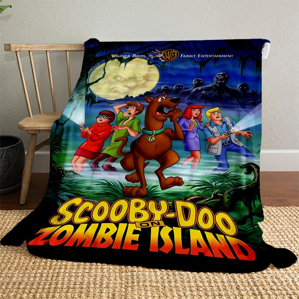 1PC Scooby-Doo, Zombie Island Outdoor Flannel Blanket Soft Plush Decor for Picnics, camping,Bedroom, Playroom, Office1138A