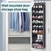 Versatile 8 Level Over Door Shoe Holder Footwear Hanger with Large Pocket Space Saving Shoe Organizer for Closet