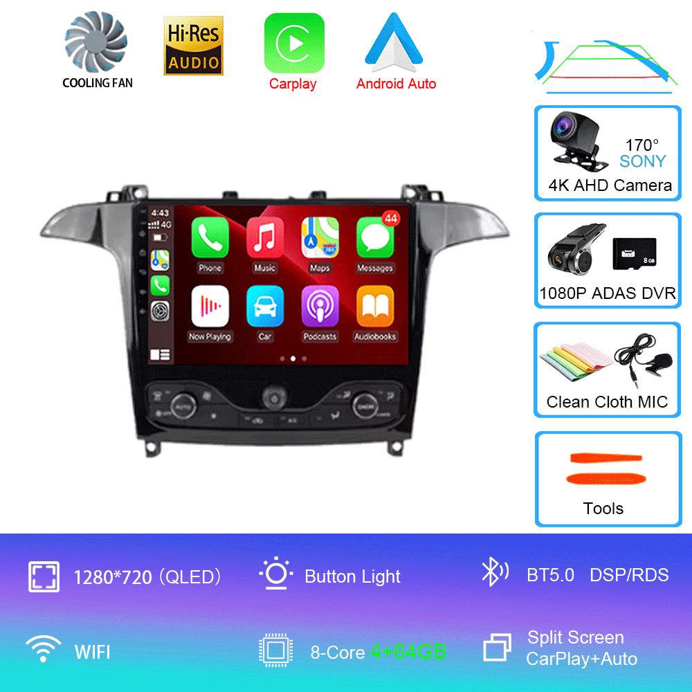 Android 14 Video Player For Ford S Max S-MAX 2006 - 2015 For Ford Galaxy 2014 Car Radio Car Multimedia GPS Radio Navigation DVD