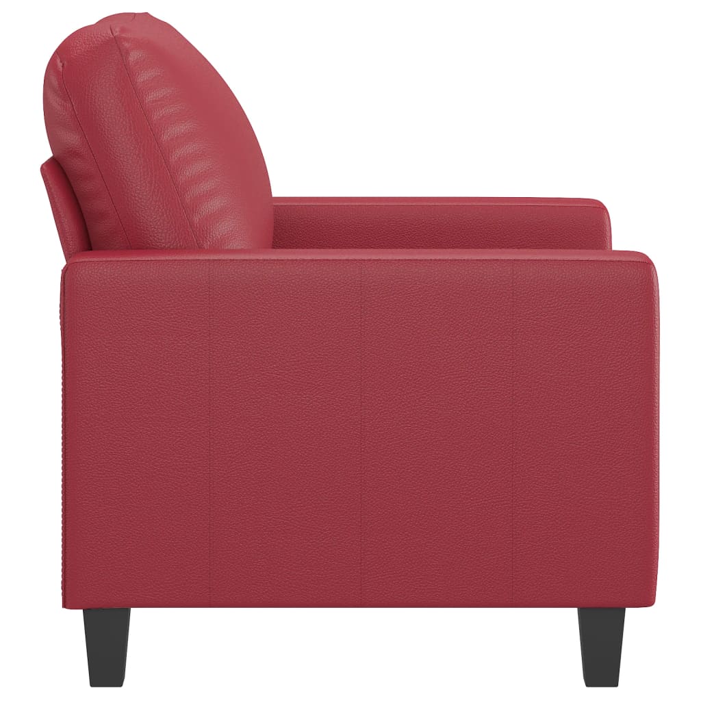 Armchair Burgundy 60 Cm Artificial Leather