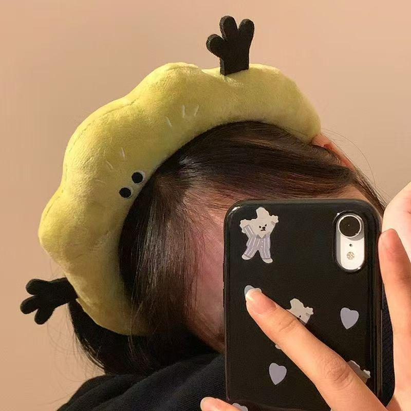 Retro Leopard Print Plush Headband - Non-Slip, Korean Style for Women, Perfect for Autumn and Winter Face Washing