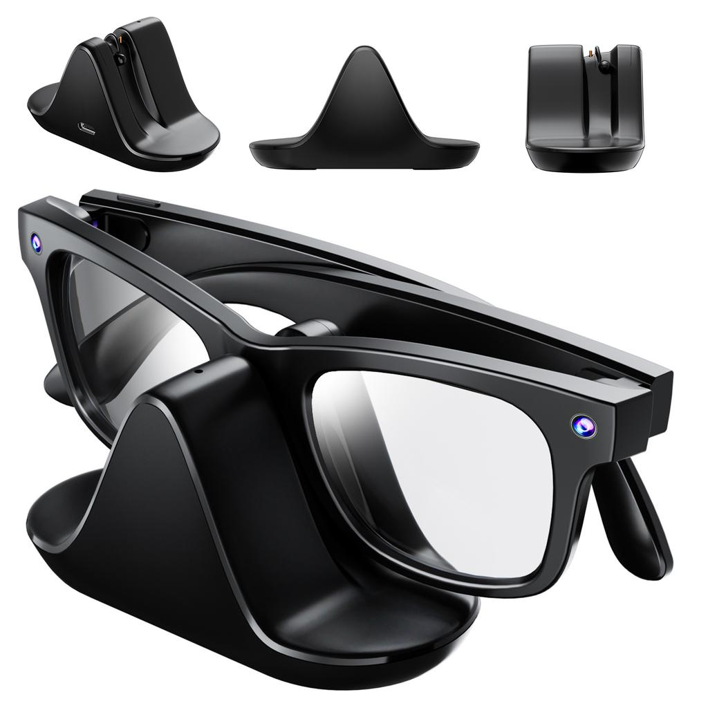 Mini Charging Dock for Meta Smart Glasses Wayfarer/Headliner/Skyler Portable Travel Charger Station with USB-C Cable & LED Light