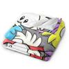 Club Penguin Rainbow Puffle Fleece Throw Blankets Community Game for Bedroom Knitted Blanket Travel Thin Portable Quilt
