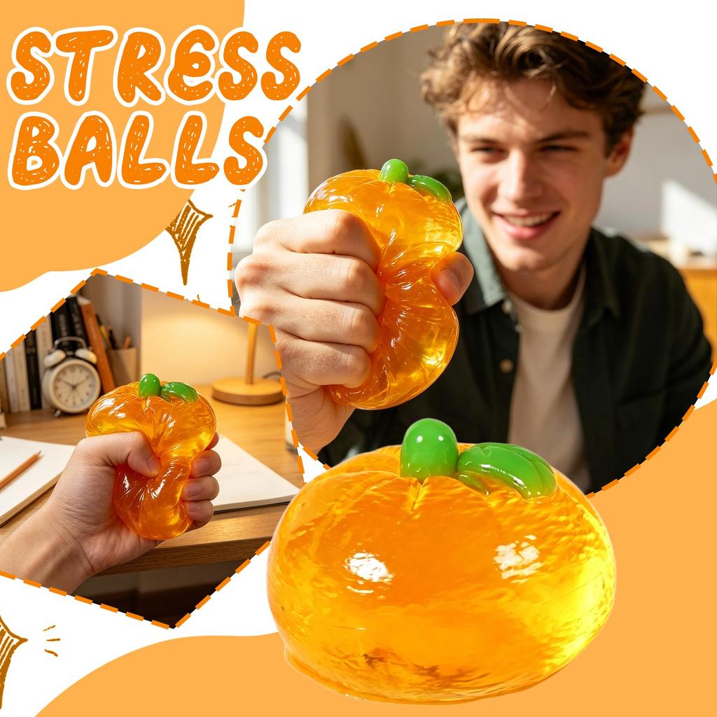 Creative Transparent Fluid Stress Relief Toy Squeeze Orange Shape Sensory Fidget Toy for Anxiety and Focus with Soft Flexible Material