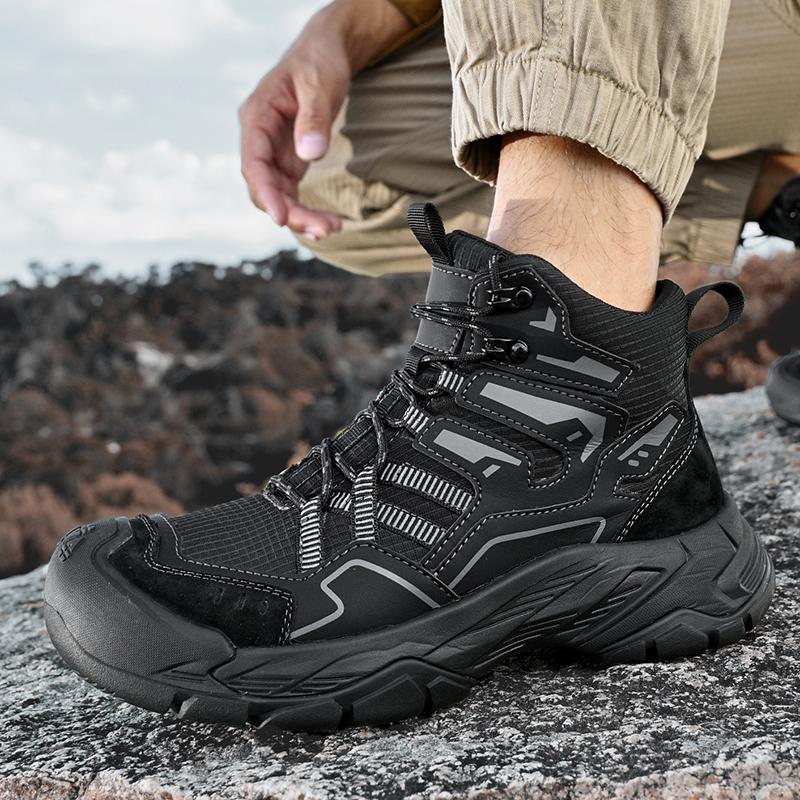 Comfortable Men's Hiking Boots Casual Sneakers Daily Walking Travel Shoes Fashionable Treking Footwear Lightweight Mesh Shoes