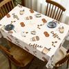 1pc Coffee Cup Pattern Tablecloth - Easy To Clean, Suitable for Kitchen, Dining Room, Parties, Holidays, Gifts - Indoor and Outdoor Use, Polyester Mat