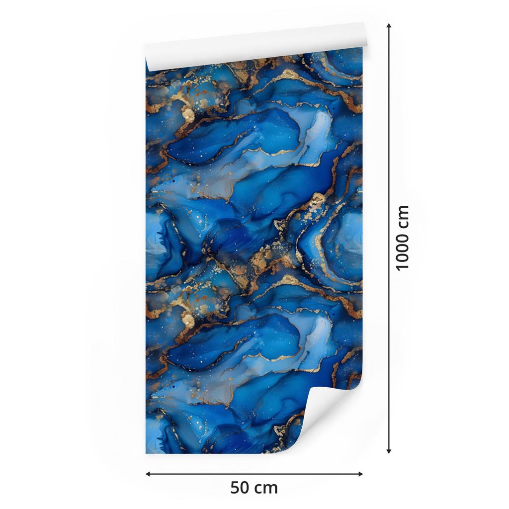 Ink blue, navy blue, brown and azure wallpaper for living room and bedroom 50x1000
