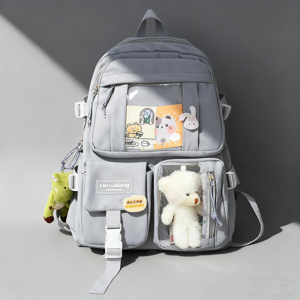 Ins women schoolbag high school student backpack girls' large-capacity backpack
