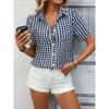 2026 Spring/Summer New Women's Loose Short-Sleeve Pocket Casual Plaid Shirt