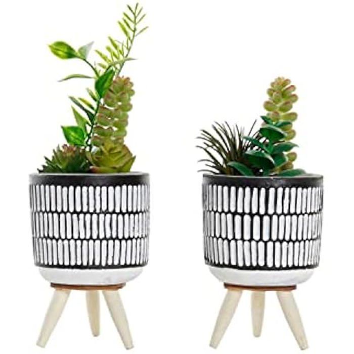 Plante Décorative - DKD Home Decor - Standard - Céramique et Polyéthylène - 7x7x19 cm - Intérieur