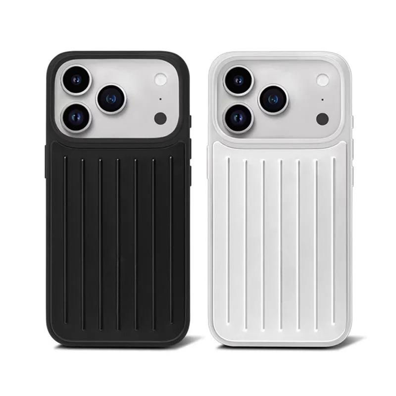 Ins Premium Aluminiumlegierung Handyhülle Für RIMOWA Box Für iPhone 17 Pro Max 16 15 14 13 3D Wellenstreifen Gepäck Verbesserter Fallschutz Schutzhülle