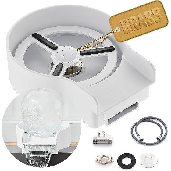 ZHIBAI Ополаскиватель для стаканов для раковины из нержавеющей стали, Улучшенный 10 форсунок высокого давления 360°, Ополаскиватель для стаканов, Ополаскиватель для бутылок для ополаскивания ободка, Кухонная раковина