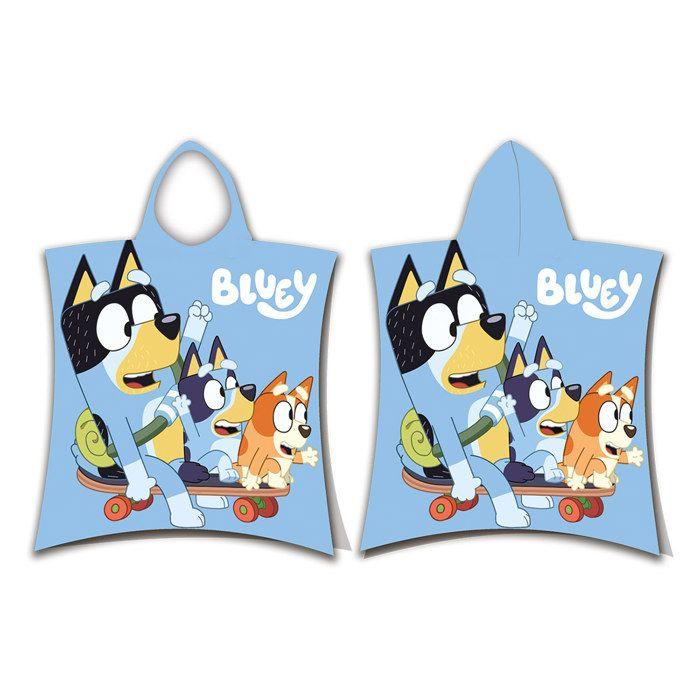 Poncho de bain Disney Bluey, poncho enfant à capuche, motif Bingo et Bandit, 50 x 115 cm, 100 % coton