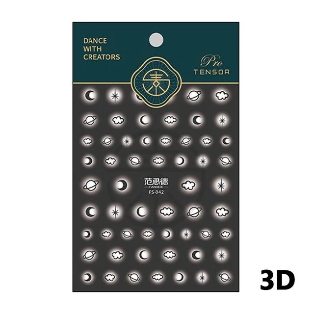 1pcs 5D Relief Colorful Star Nail Art Stickers Multi Macaron Mangxing Nail Decorations Self Adhesive Decals Accessories
