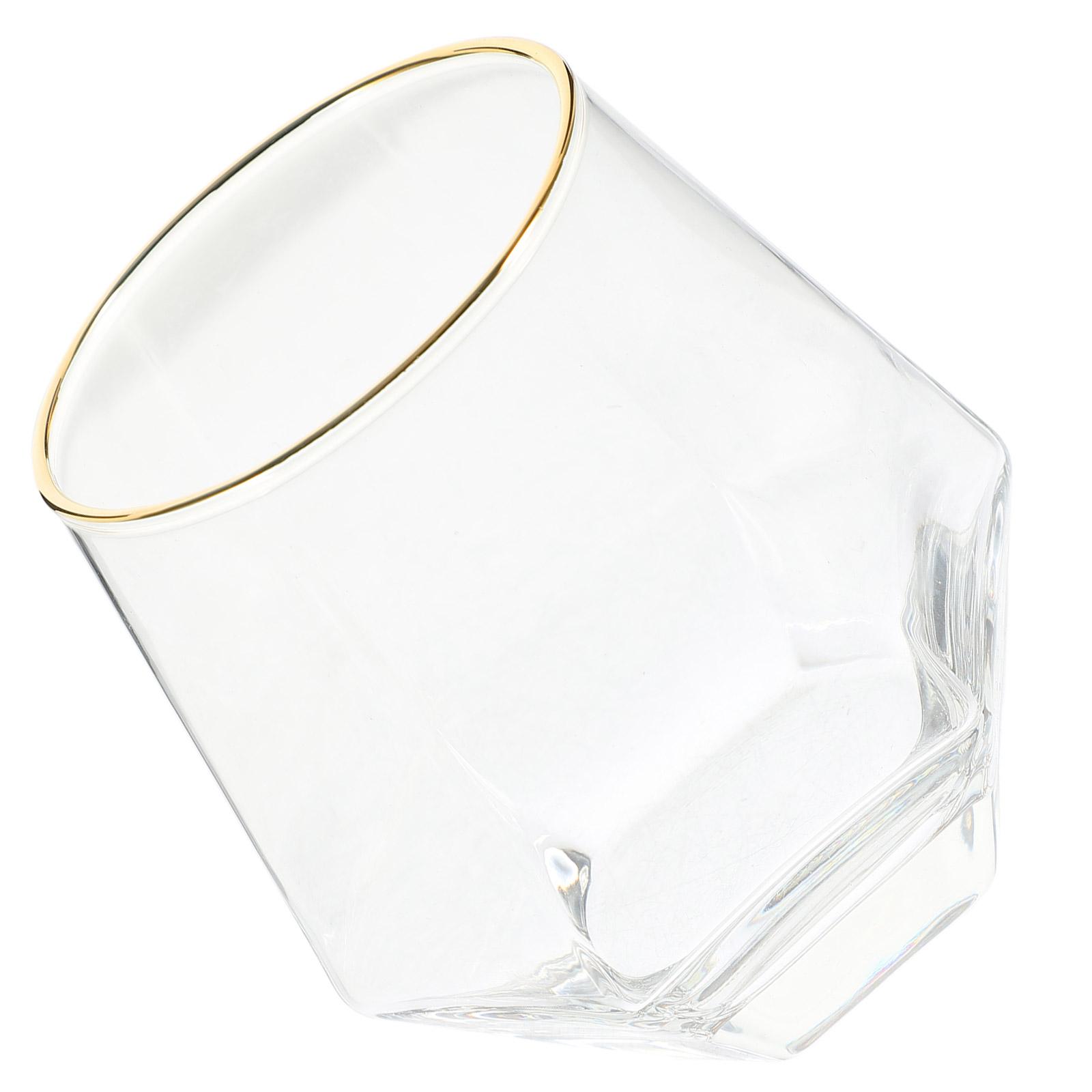 

Hexagonal Glass Whiskey Cup Unique Angular Design Stable Temperature Resistant Drinking Glass for Home Bar Restaurant Coffee прозорий