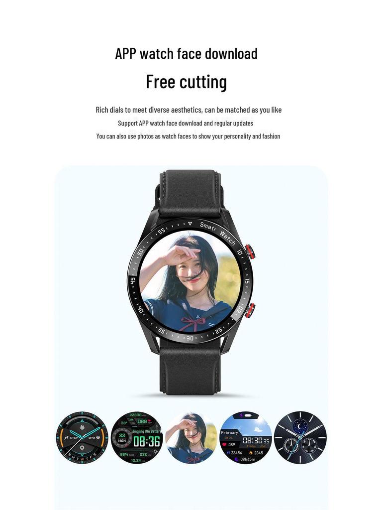 HW20 Waterproof Bluetooth Smart Watch with ECG+PPG, Stainless Steel Strap, Business Edition.