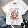 Summer Labubu Children Clothess Boy Clothes Kids Cute Cartoon Printed Short Sleeve T-shirt Girl Labubu Summer Casual Tops Loose