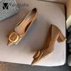 Luxury Brand Chunky High Heels Women Metalic Buckle Pumps Bowtie Shoes Ladies Wedges Slip On Mary Jeans Bridesmaid Wedding Shoes