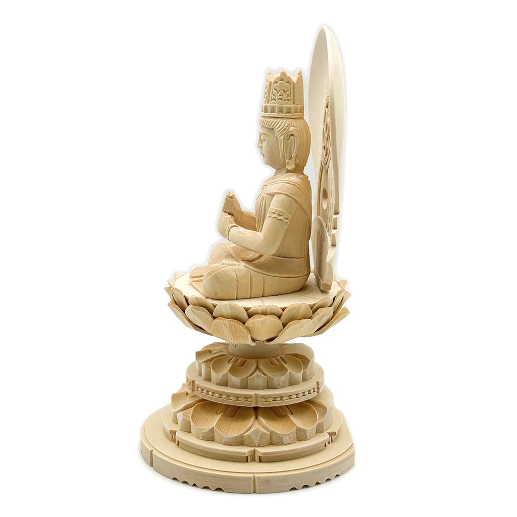 HU Trading Buddha Statue, Dainichi Nyorai, 2.0 inches (total height 18cm, width 10cm, depth 9cm), Vajrayana, circular halo, circular base, made of