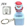 LED Festive Sound Pendant Santa Light Keychain, Interactive Glowing Christmas Ornament with Tunes, Holiday Sensory Play Tool USB-C Rechargeable Fidget